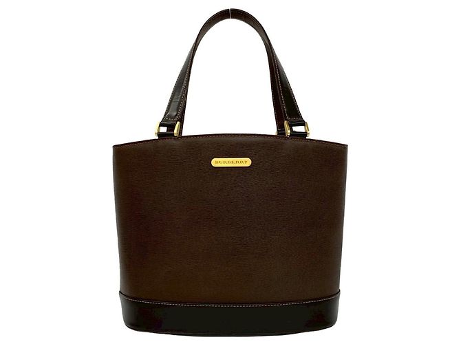 Bolsa de mão Burberry em couro marrom Mini Tote