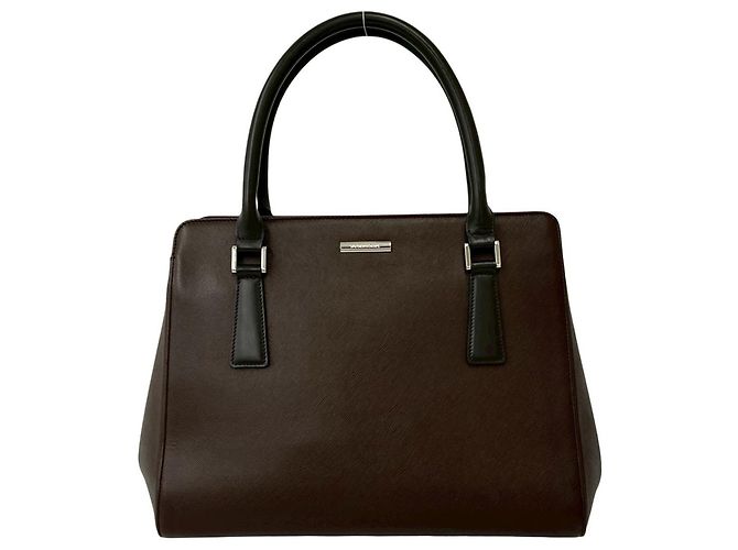 Mini sac cabas en cuir Burberry Nova Check Pattern Marron