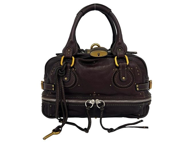 Paddington Borsa Boston in pelle Chloé Marrone
