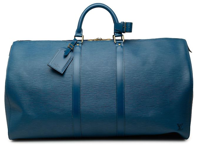 Louis Vuitton Blue Epi Keepall 55 Azul
