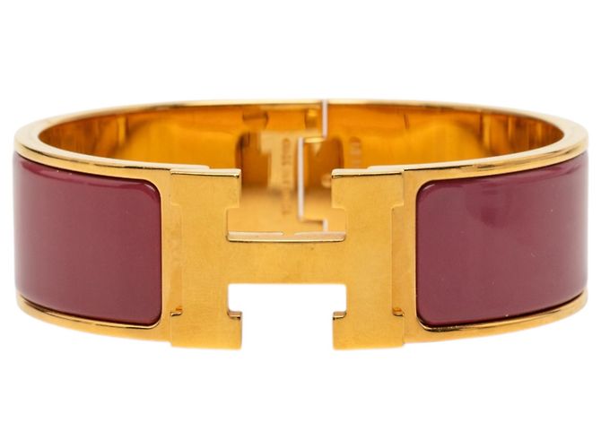 Pulsera Hermès Clic Clac H PM de esmalte rojo ancho Roja Burdeos