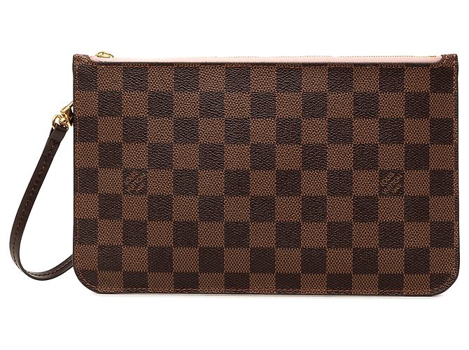 Louis Vuitton Brown Damier Ebene Neverfull Pochette Marrone