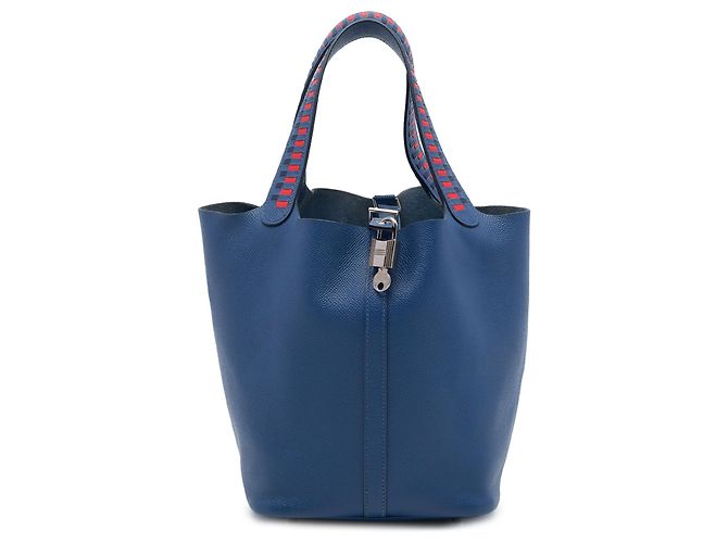 Hermès Blue Epsom Tressage Picotin Lock 22 Bleu