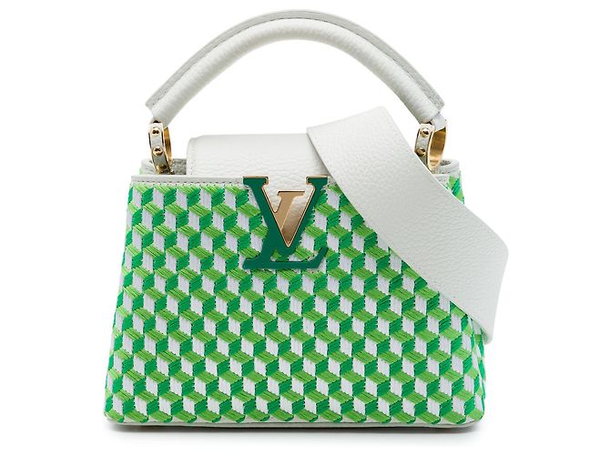Louis Vuitton White Embroidered Taurillon Mini Capucines Branco