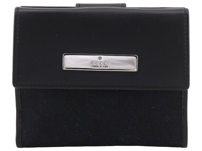 Gucci Black GG Canvas Compact Bi-Fold Wallet