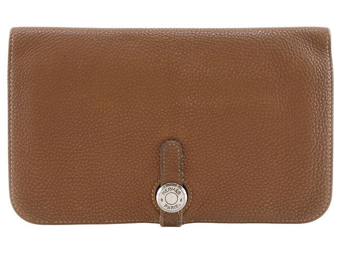 Hermès Hermes Dogon Long Wallet in Brown Taurillon Clemence Leather