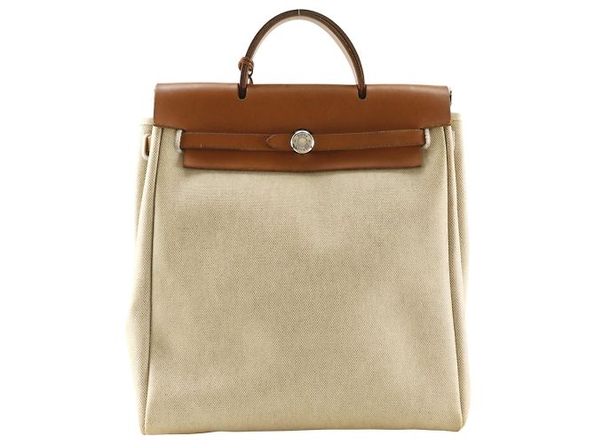 Hermès Hermes Herbag PM Backpack Beige
