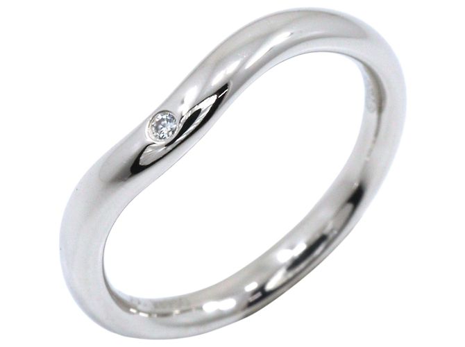 Autre Marque Anel Aliança Curva Tiffany & Co. Platinum 950 Prata