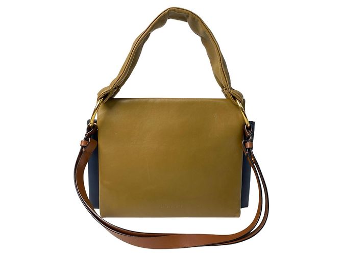 Marni Bolsa de Ombro/Bolsa de Mão Museo 2-Way Azul Caqui