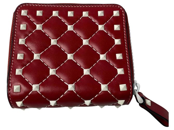 Cartera bi-fold de Valentino Garavani para mujer Blanco Roja