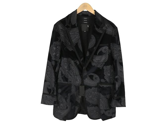 R13 Oversized Punk Rowing Blazer Black Grey Paisley