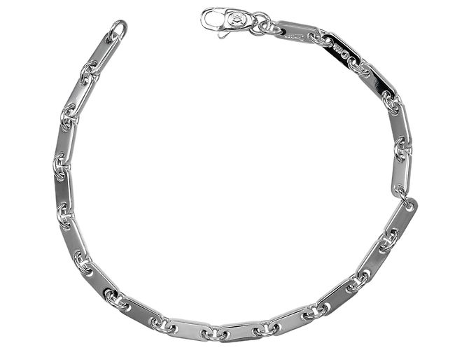 Pulsera de eslabones Figaro Cartier en oro blanco de 18K