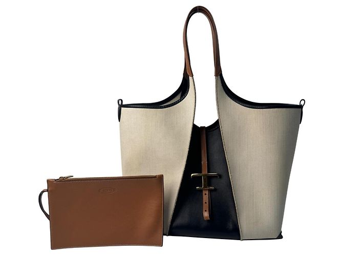 Saco de Compras Tod's T-Timeless Marrom Bege