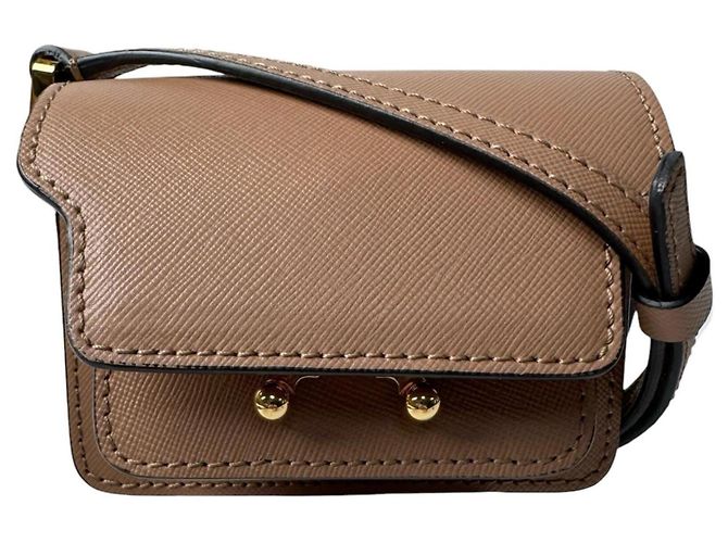Bolsa de Ombro Marni Trunk Nano Marrom
