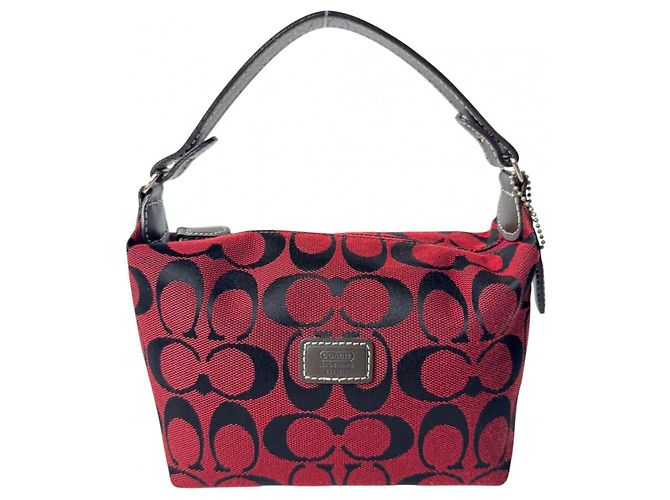Coach Handtaschen-Pouch aus rotem Canvas