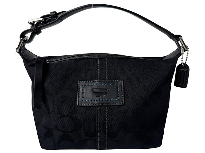 Pochette Accessoires Mini Sac à Main Coach Signature Noir