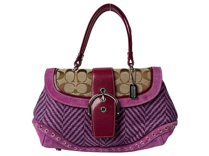 Sac à main Coach Soho Tweed x Leather Violet
