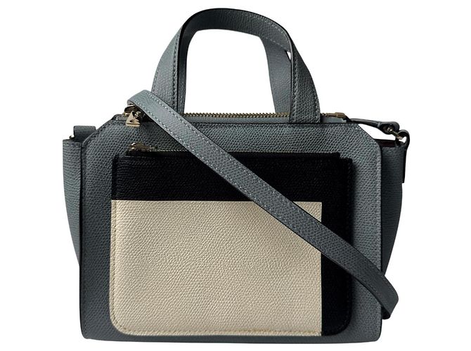 Saco Mini Passpa Tote Valextra Marrom Preto Bege
