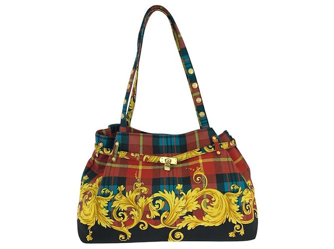 Borsa Tote in cotone Versace Multicolore