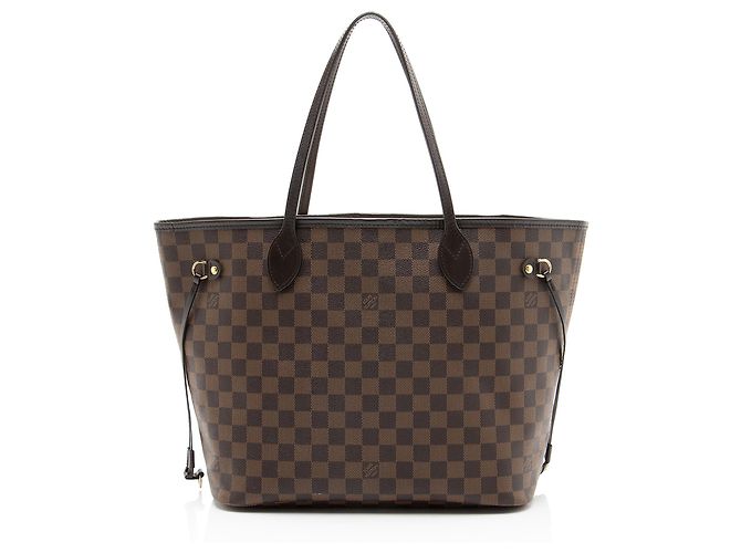 Saco Louis Vuitton Damier Ebene Neverfull MM Tote Marrom