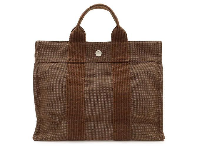 Hermès Tote PM Brauner Stoff