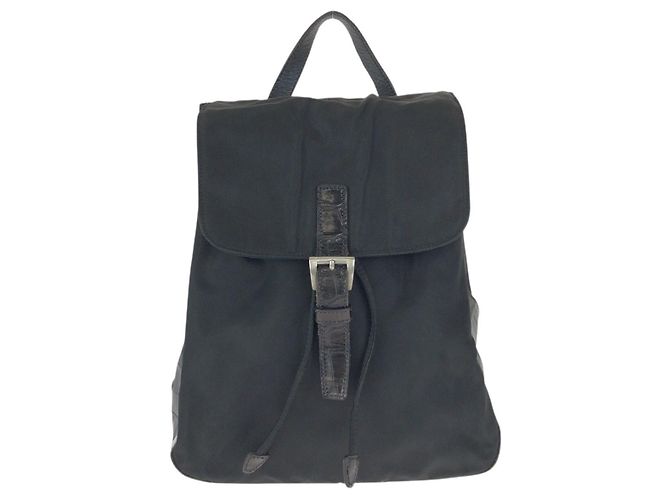 Prada Vintage Tessuto Rucksack Schwarz