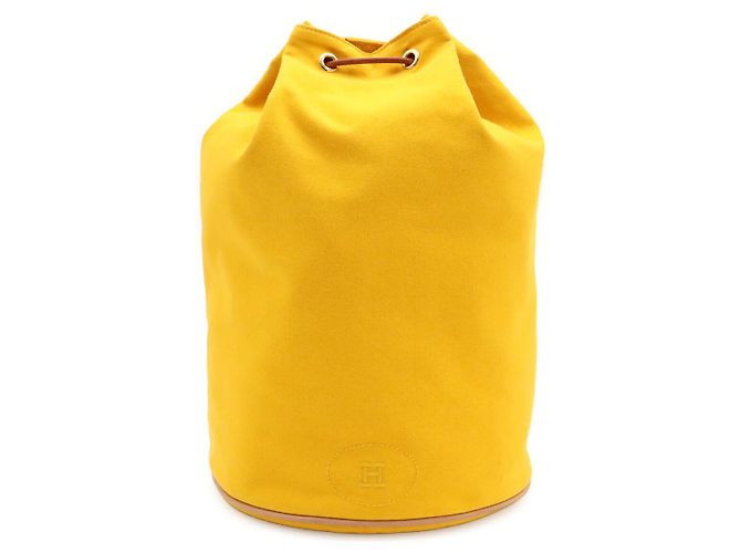 Borsa a tracolla Hermès in tessuto giallo