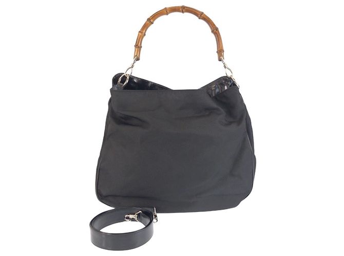 Sac à épaule Gucci Bamboo Noir