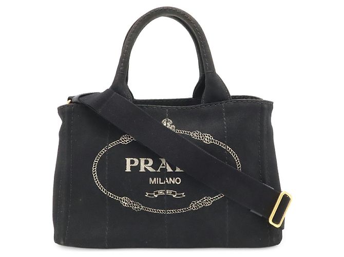 Prada Canapa Tote Bag Black