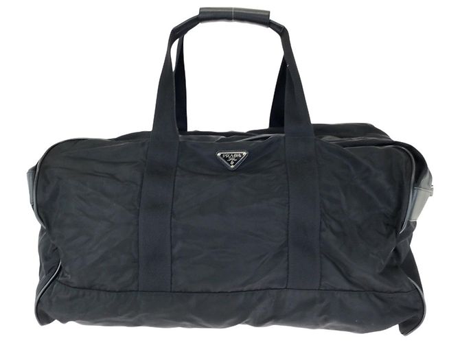 Borsa da viaggio Prada Tessuto Saffiano Nero