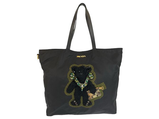 Tote Sac cabas Prada Teddy Bear Tessuto Noir