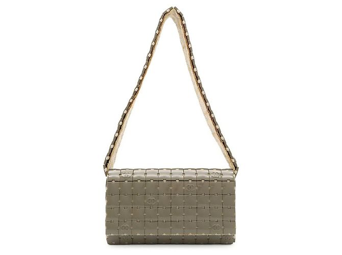 Borsa a tracolla Chanel Puzzle Marrone Beige