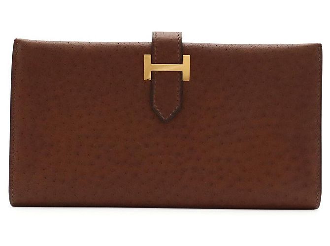 Hermès Portafoglio Lungo Hermes Bearn Classic Marrone