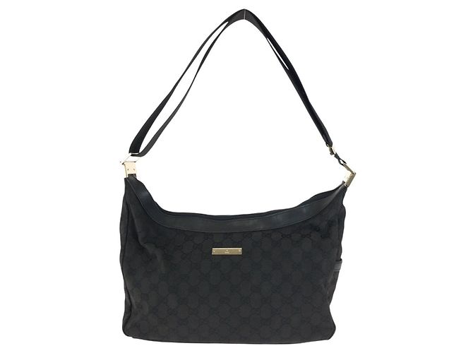 Borsa a tracolla Gucci nera in tessuto Nero