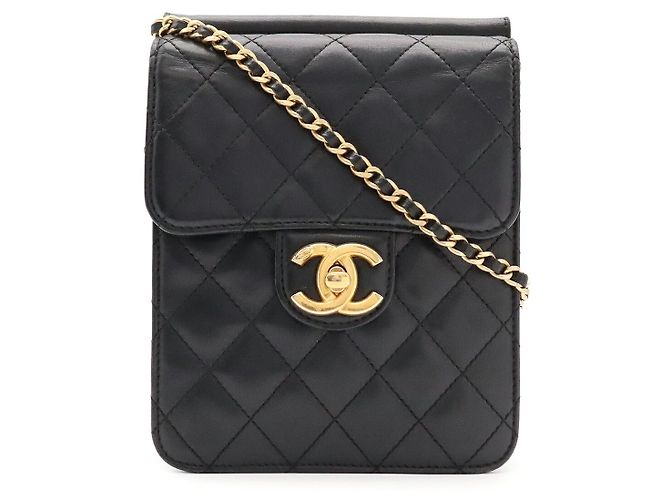 Bolso de hombro Chanel Matelasse con cadena Negro