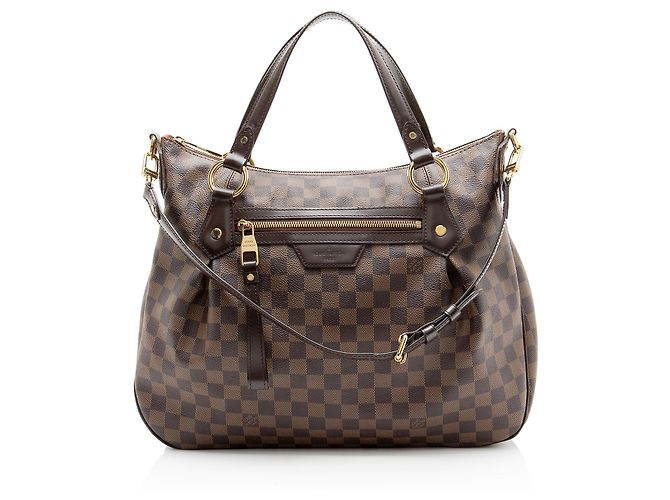 Louis Vuitton Damier Ebene Evora MM Tote Marrom