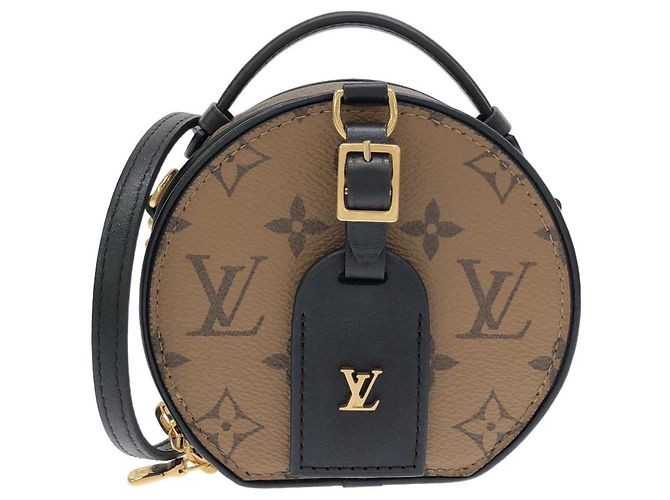 Sac à épaule Louis Vuitton Monogram Reverse Mini Boite Chapeau Marron