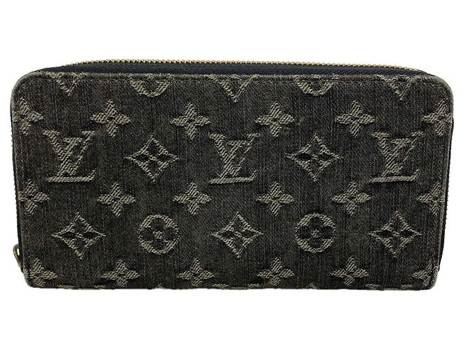 Louis Vuitton Monogram Denim Zippy Wallet Black