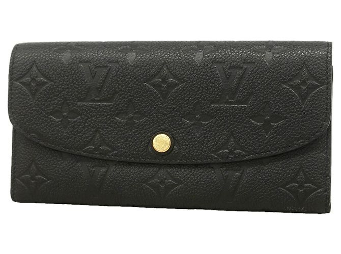 Louis Vuitton Monogram Empreinte Portefeuille Emilie Long Wallet Black