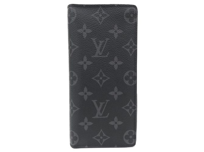 Louis Vuitton Monogram Eclipse Portefeuille Brazza Wallet Black
