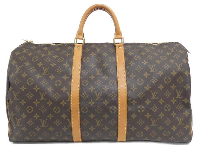 Borsa Boston Louis Vuitton Monogram Keepall 55cm Marrone