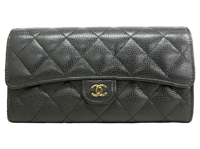 Timeless Cartera larga Chanel Matelassé Negro