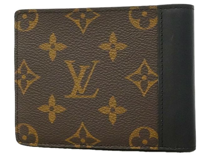 Cartera Bill Monogram Macassar Louis Vuitton Castaño Negro