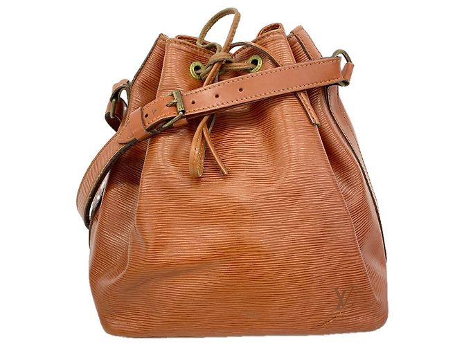 Noe Bolsa de Ombro Louis Vuitton Epi Petit Noé Marrom