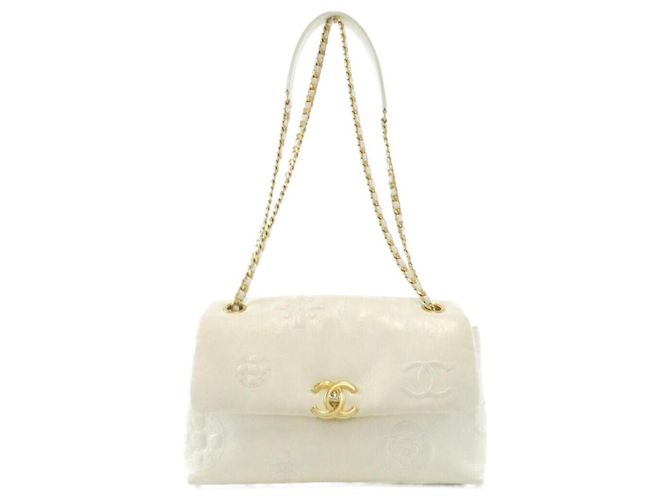 Bolsa de Ombro em Couro Chanel AS2329 Branco