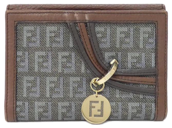 Fendi 8M0160 TEM Bi-Fold Wallet Brown Blue