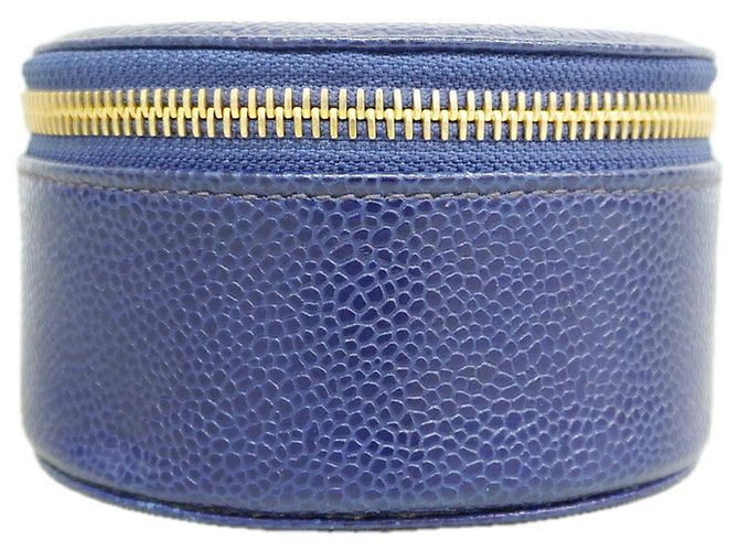 Custodia Chanel in pelle caviar blu navy