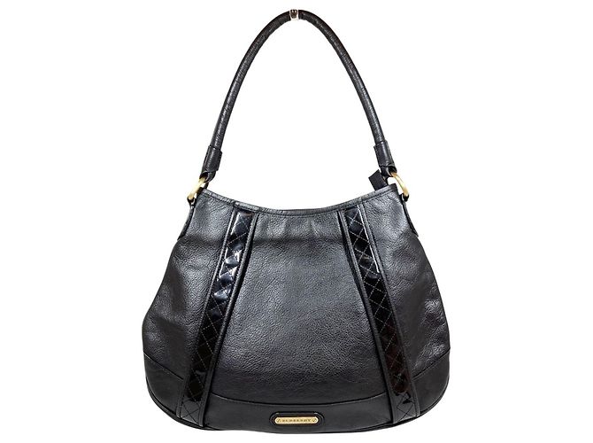 Bolsa de ombro em couro Burberry Preto