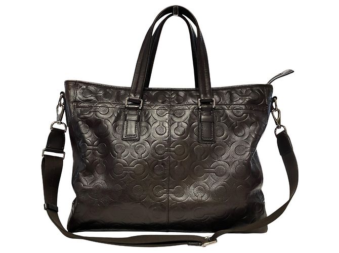 Sac à épaule Coach en cuir marron