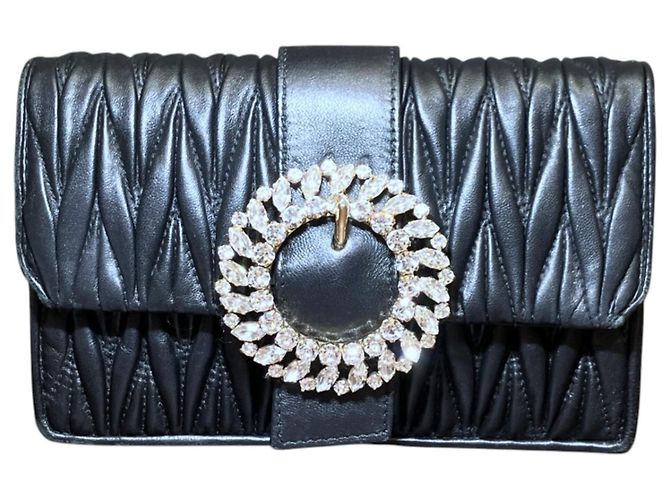 Bolsa de ombro Miu Miu em couro castanho Marrom